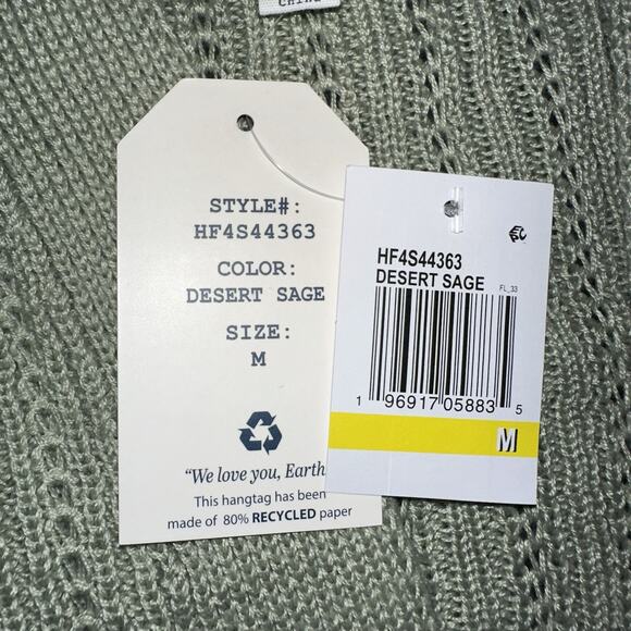 Hippie Rose Juniors Size M Green Open Front Long Sleeve Knit Cardigan Sweater - Picture 5 of 9